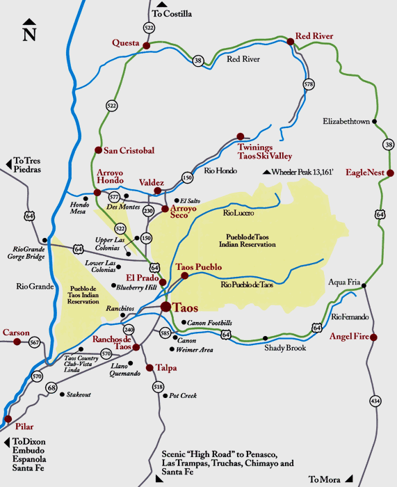 Real Estate Search Taos NM Taos Properties   Taos Area Map 